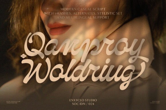 Qanproy Woldriug: A Modern Script Font for Handmade Brands