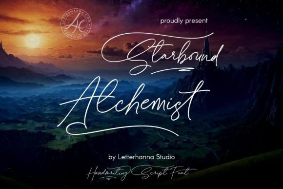 Starbound Alchemist: A Cosmic Script Font That Lands Your Message